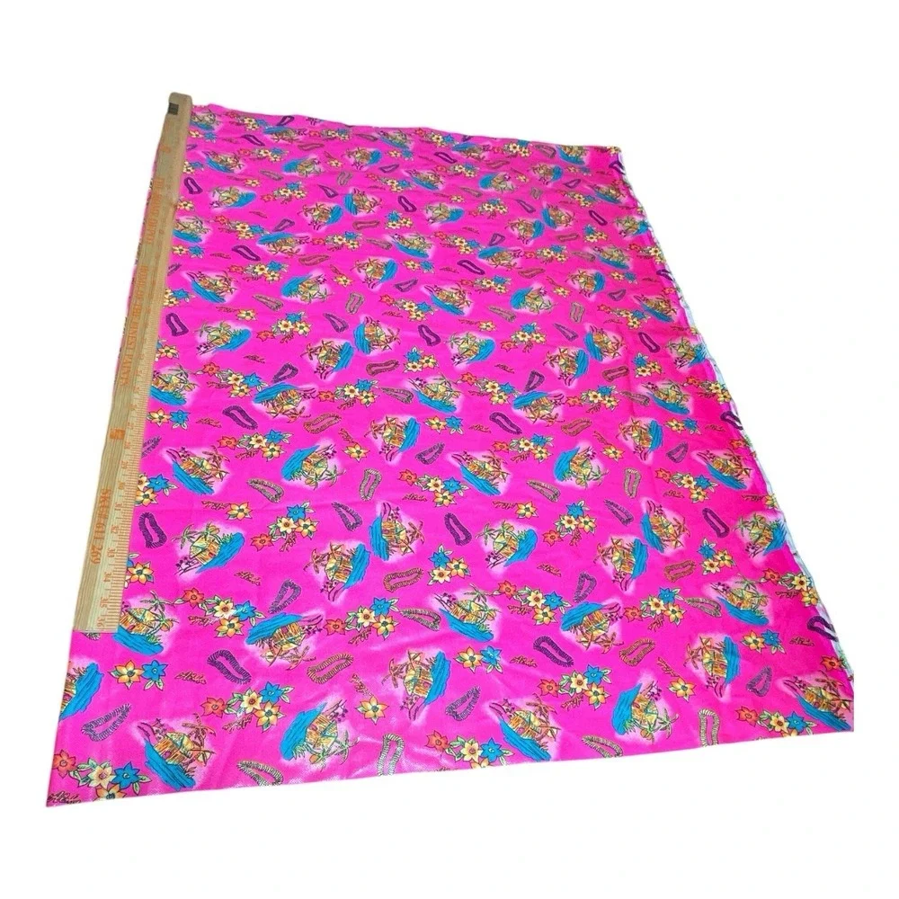 Spandex Fabric Hot Pink  Aloha Bathing‎ Suit  Stretchy 42